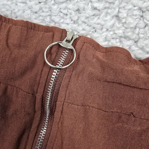 Lily Morgan Skirt Womens Large Brown Front Zip Stretch Pencil Casual Soft Modern - Picture 3 of 11